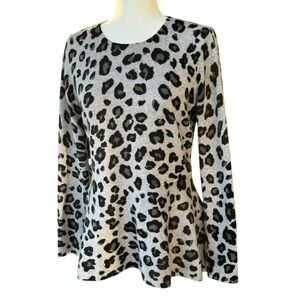 Saks Fifth Avenue Cashmere Sweater Animal Print